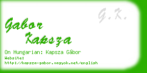 gabor kapsza business card