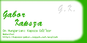 gabor kapsza business card